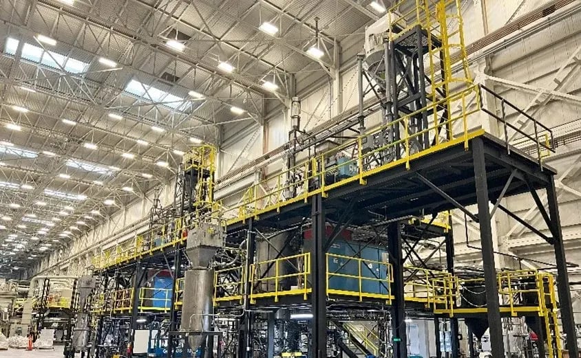Interior view of NOVONIX’s synthetic graphite manufacturing plant in Chattanooga, Tennessee